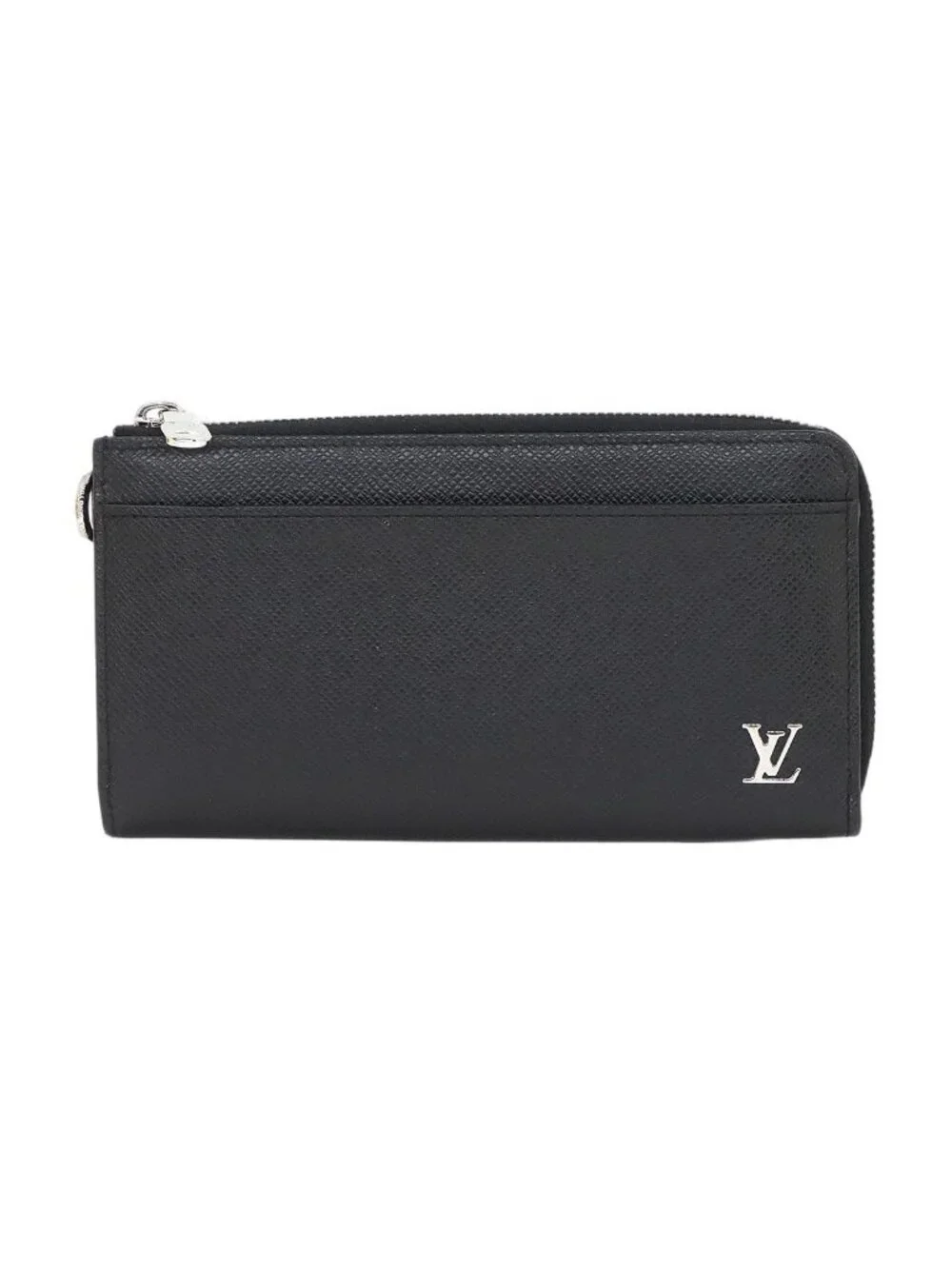 Louis Vuitton Taiga Zippy Dragonne L-shaped Zipper Wallet Leather Noir